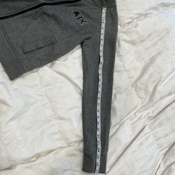 Armani Exchange zipper sweatshirt snap close pockets gray and black size M - Picture 12 of 12